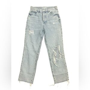 PacSun Light Blue Distressed Straight Leg Jeans